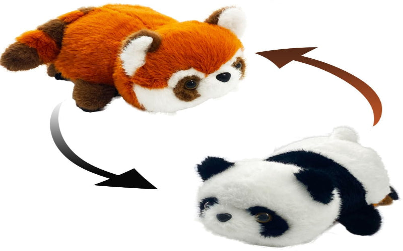 Flip and cuddle panda plush