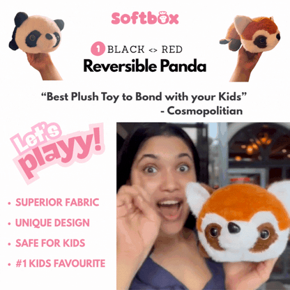 2-in-1 Reversible Plush Toys – Panda, Penguin & Dogs (All Variants)